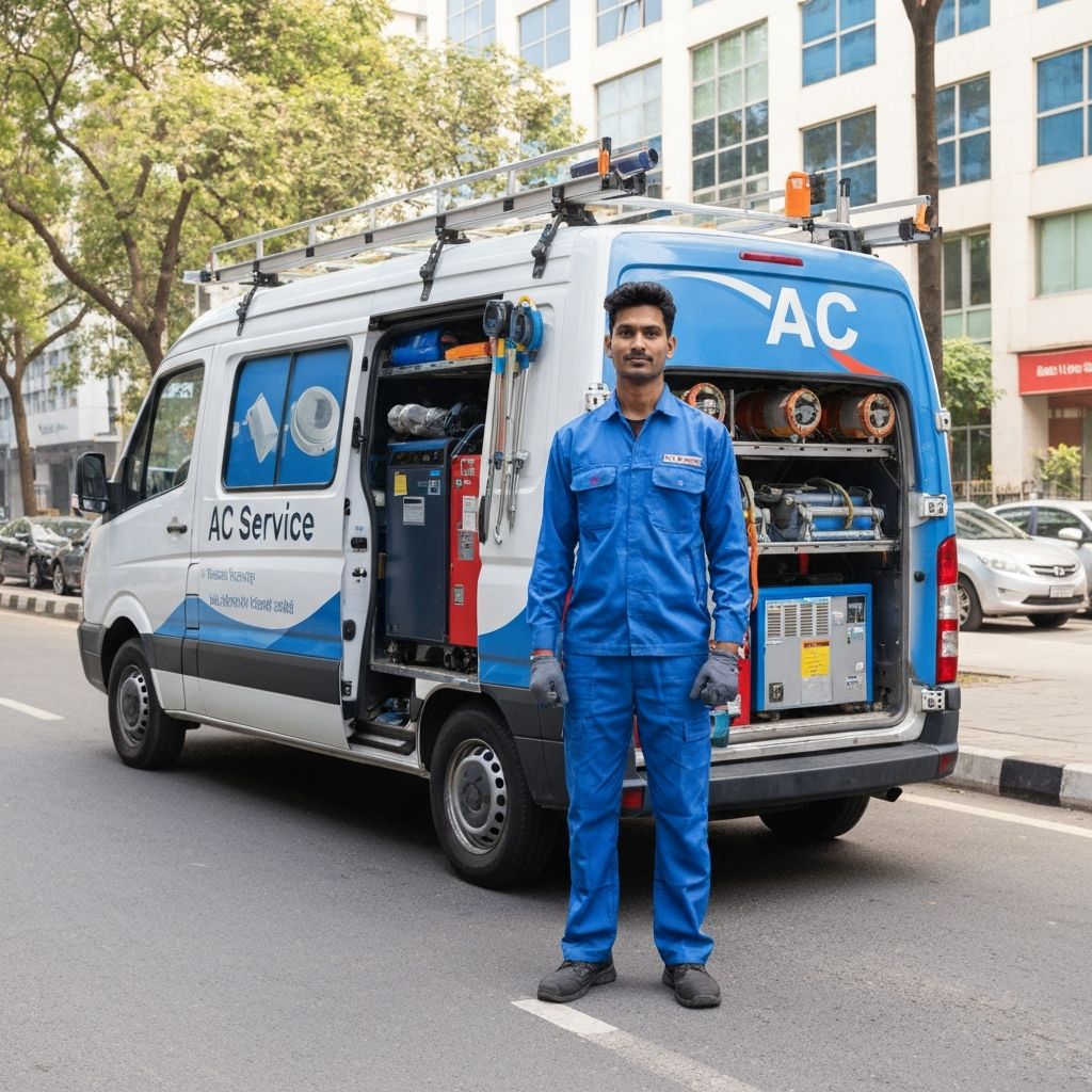 Cool Sathi AC service team with branded service van